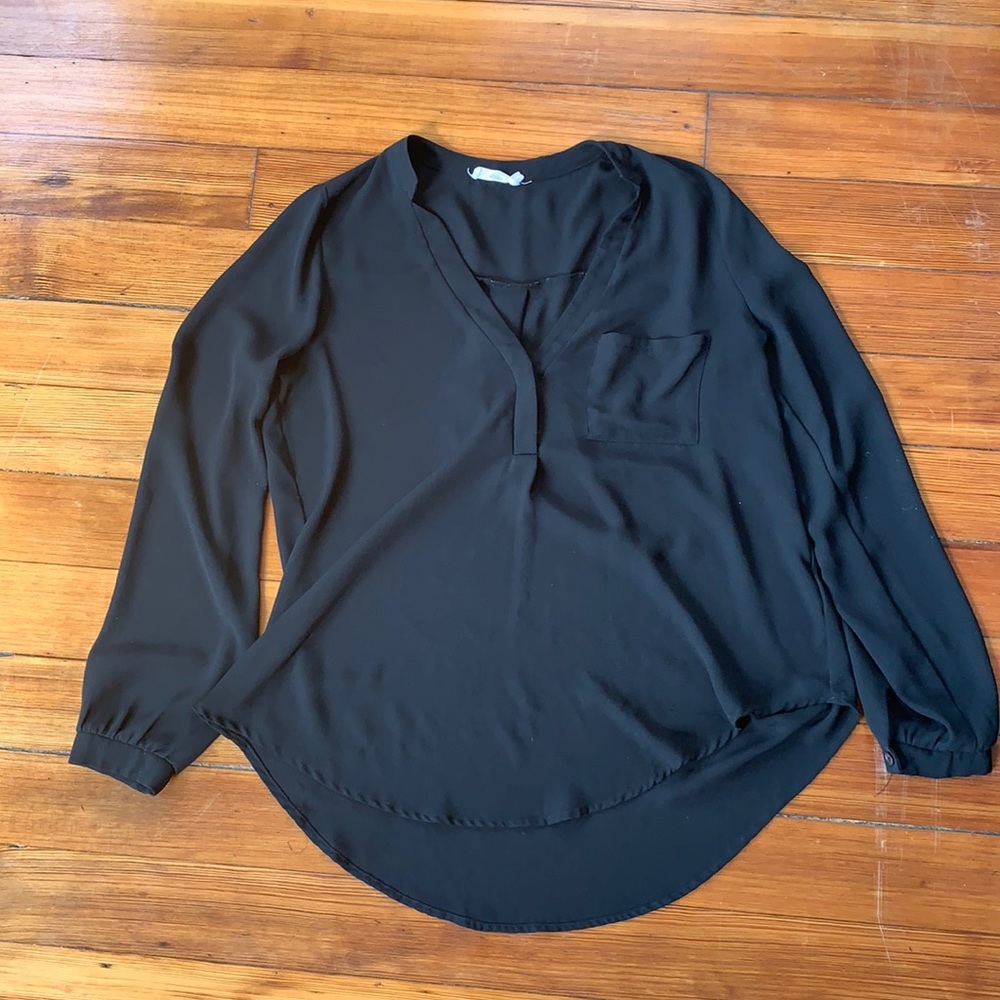 Lush brand flowy black shirt